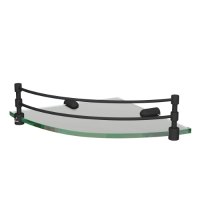Picture of Corner Glass Shelf - Black Matt