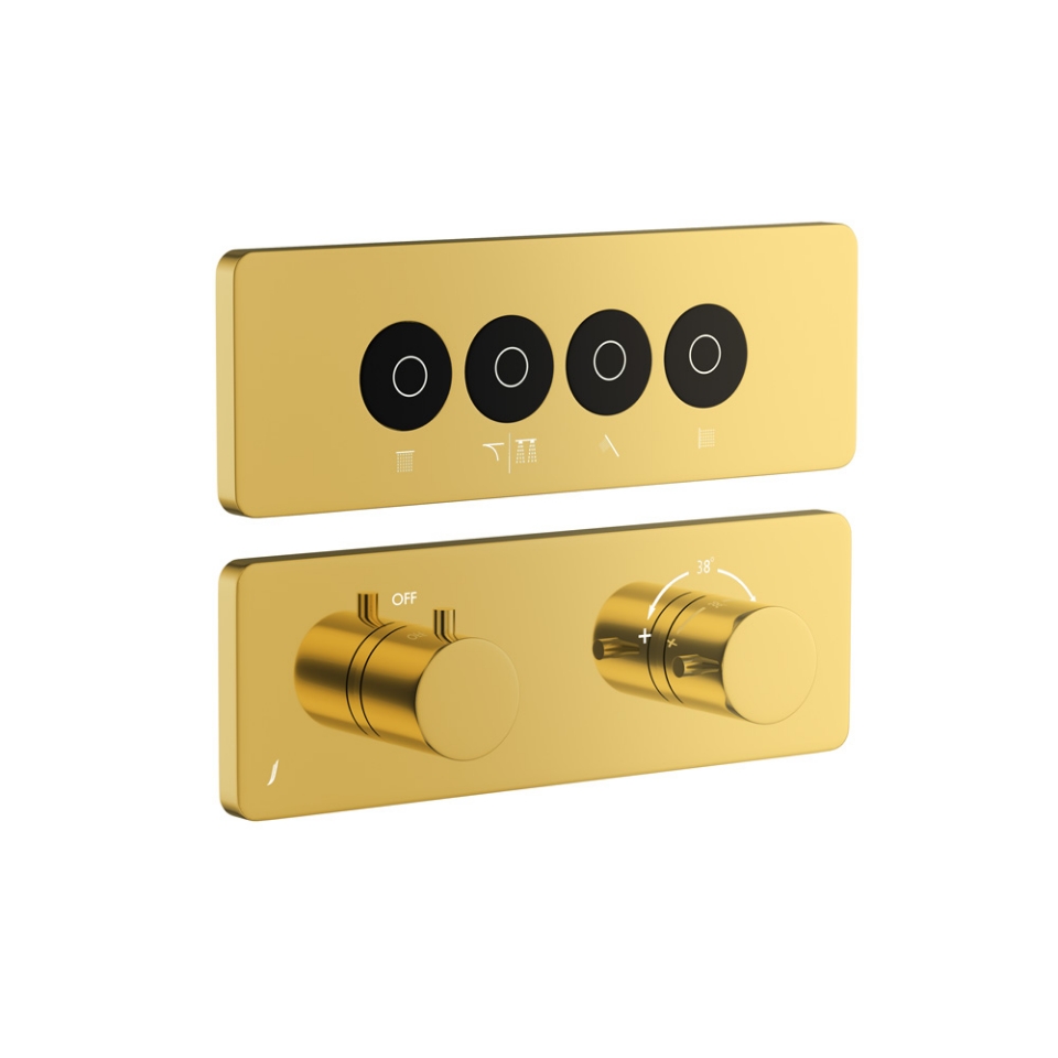Picture of Exposed Part Kit of CLOUD Touch Shower System with 4 outlets - Gold Bright PVD