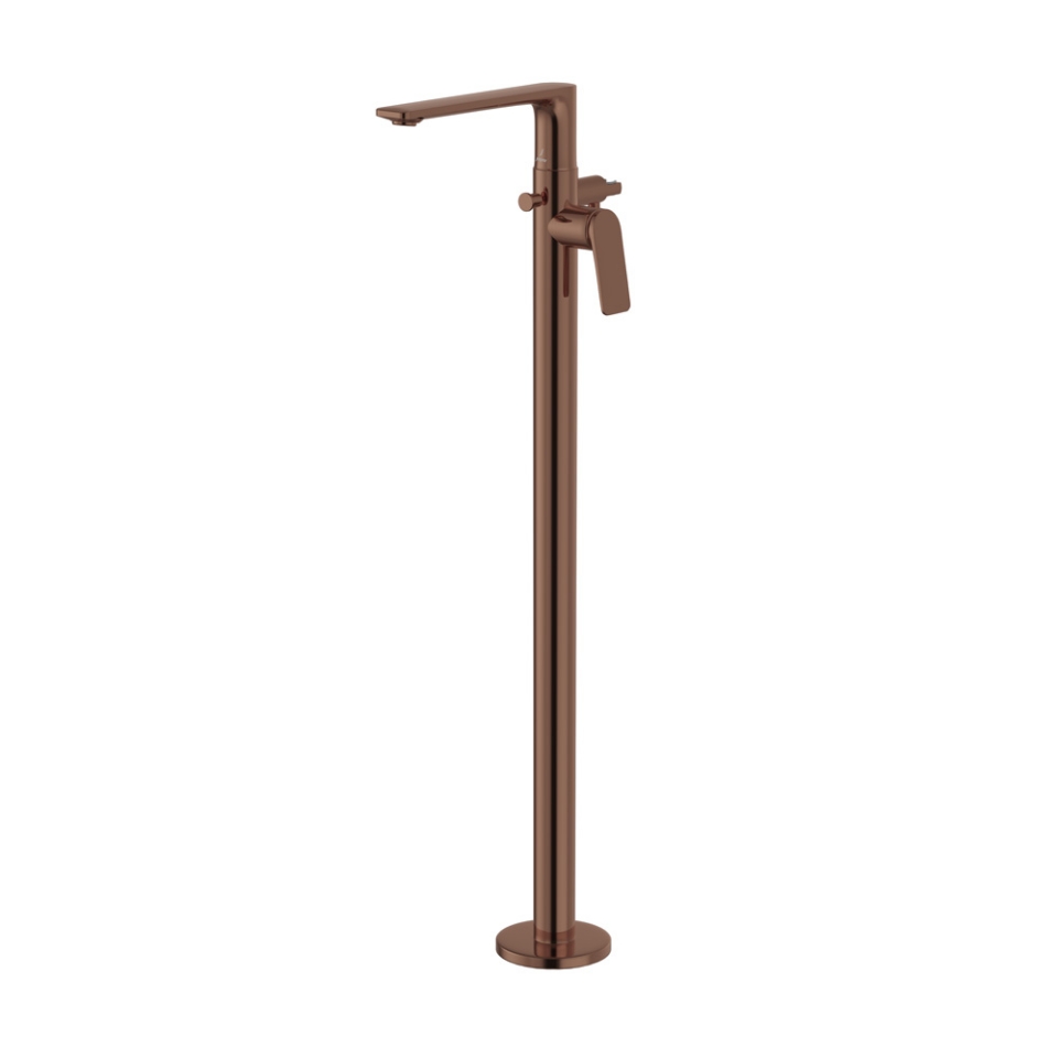 Picture of Exposed parts of floor mounted single lever bath mixer - Blush Gold Bright PVD