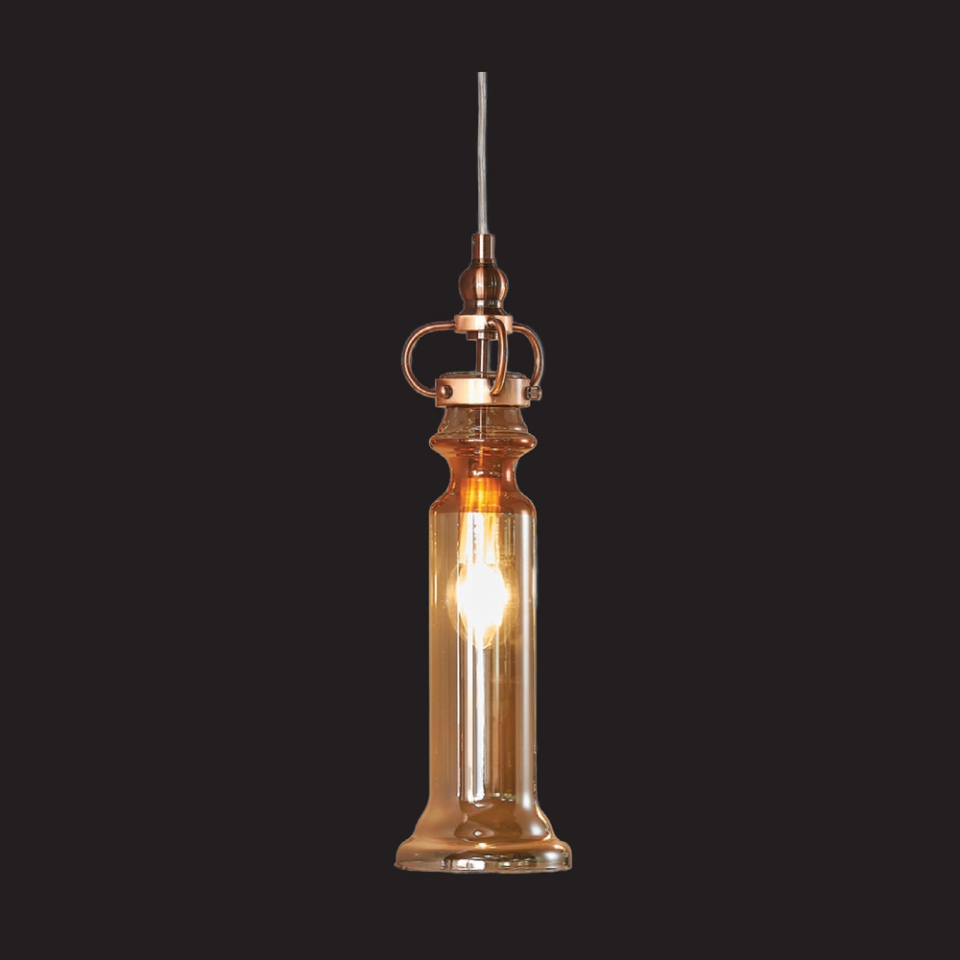 Picture of 1 Light Cognac Glass Pendant